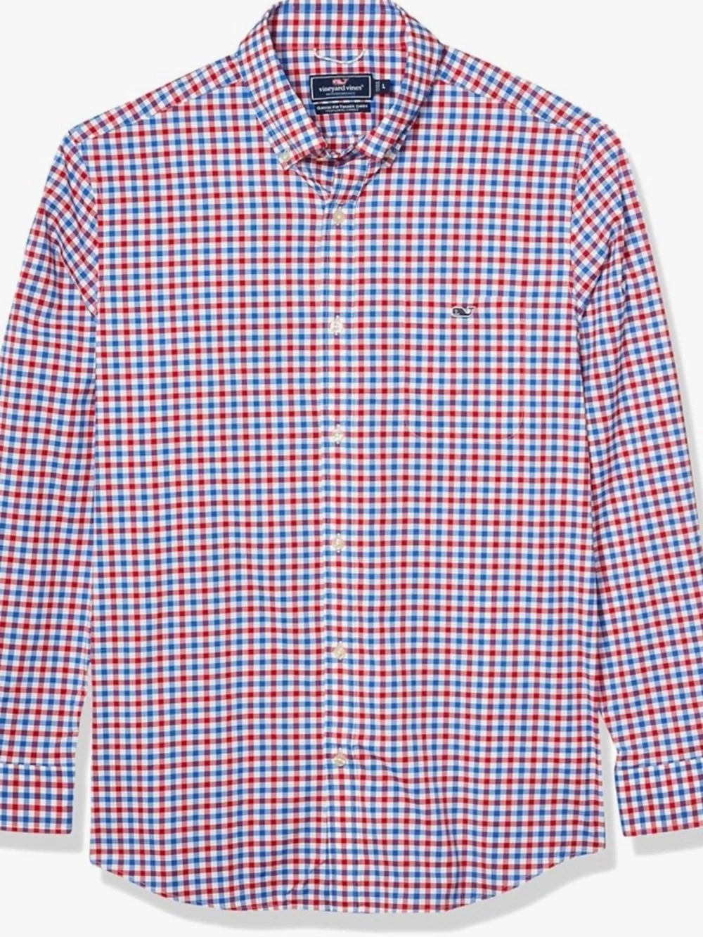 Vineyard Vines Pink and Navy Gingham Button-Down Shirt 🐋 - Picture 1 of 11